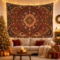 thumbnail image 3 of Terracotta Star Medallion Pattern Tapestry Wall Hanging, 3 of 7