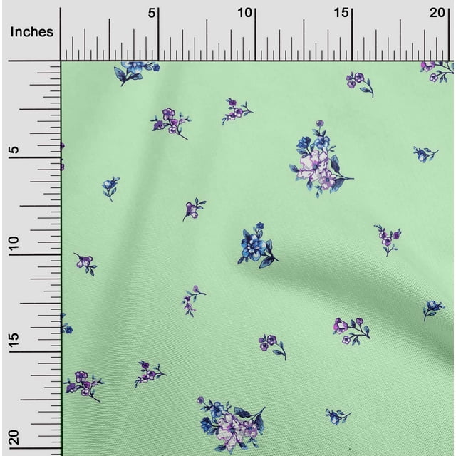 oneOone Polyester Lycra Fabric Leaves & Flower Floral Decor Fabric Printed BTY 56 Inch Wide