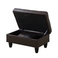 thumbnail image 6 of Leather Storage Ottoman, Folding Foot Stool with Storage Button Tufted Ottoman Bench for Living Room,Brown, 6 of 6