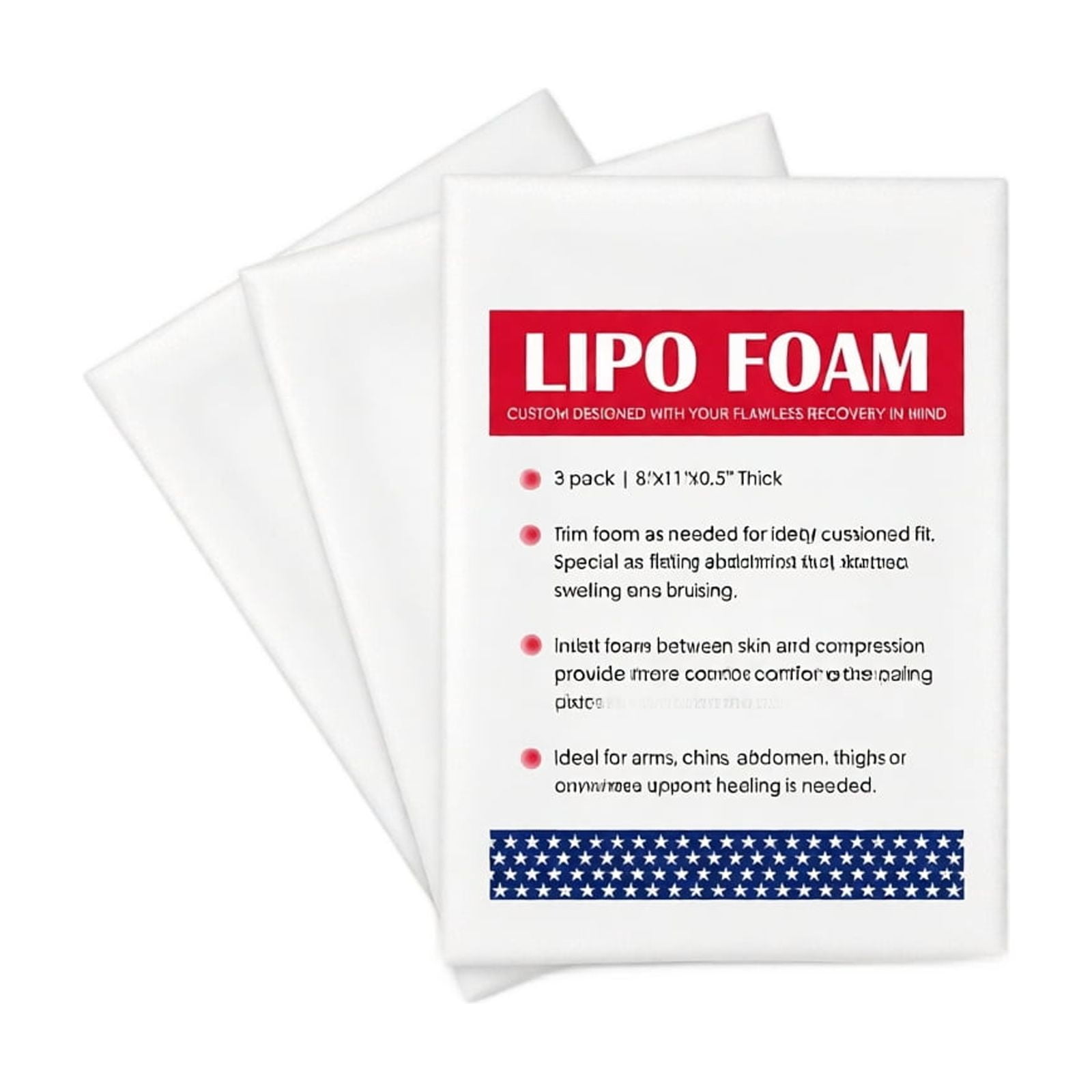 5 Pack 11X8 Inch Post Surgery Foam Sheets, Compression Garment Inserts, Liposuction Recovery Foam, Bbl Foam Pads, Soft and Smooth Padding That Fits Between Your Skin and