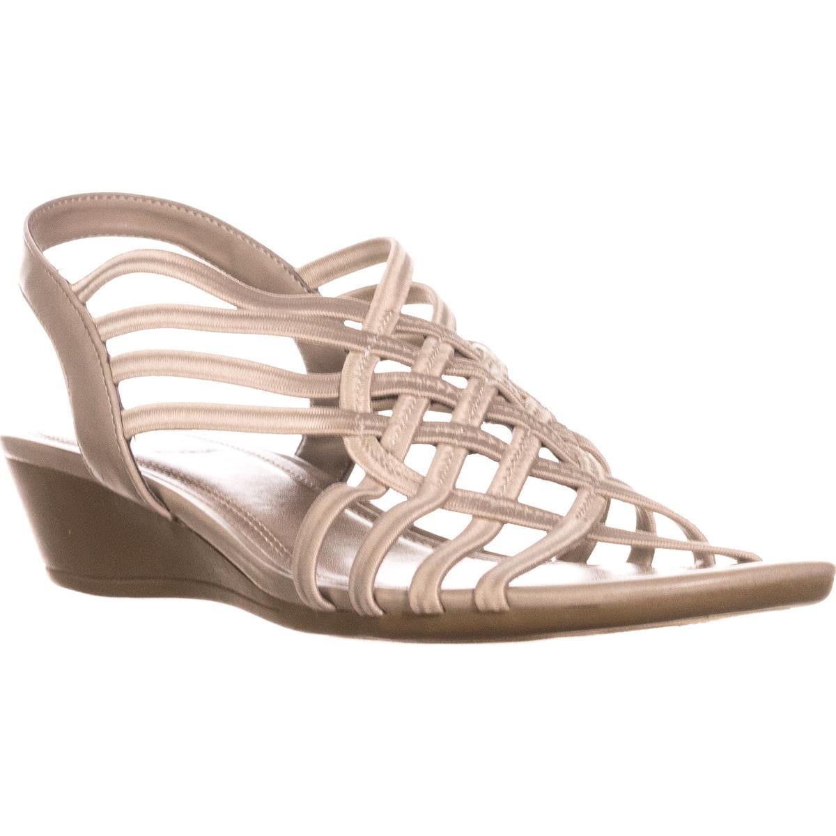 Womens Impo Refresh Elastic Strap Low Wedge Slingback Dress Sandals