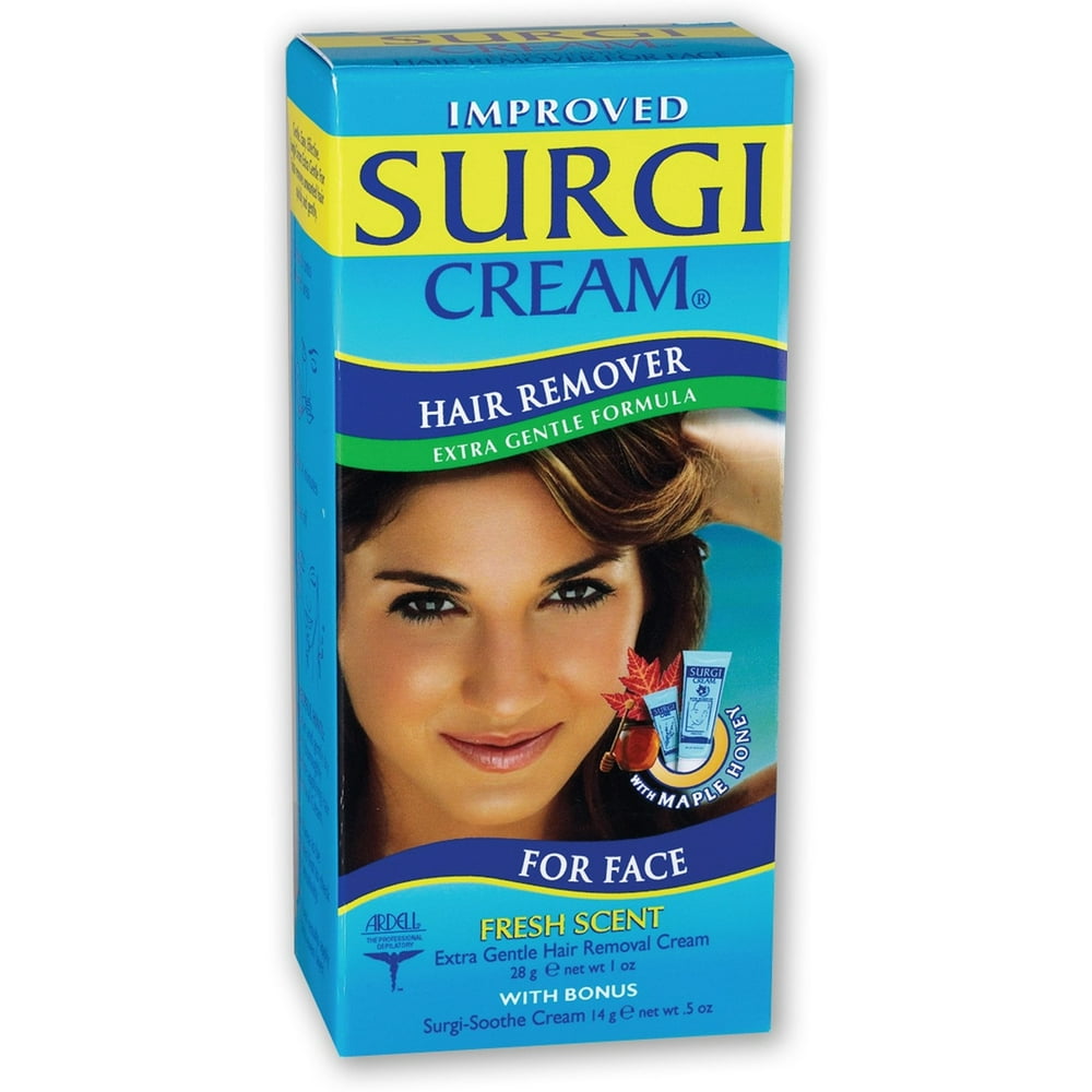 SURGICREAM Hair Remover For Face, Extra Gentle Formula 1 oz (Pack of 4