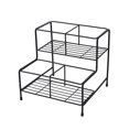 thumbnail image 4 of Kuntesetty Coffee Syrup Organizer Rack 2 Tier Metal Display Stand Syrup Bottle Display Rack 4 Grids, 4 of 9