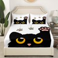 thumbnail image 2 of Erosebridal Cute Cat Bedding Set Cartoon Cats Fitted Sheet Pet Animal Bed Sheets Cartoon Kitten Sheets Set Room 3Pcs Full Size（No Top Sheet）, 2 of 5