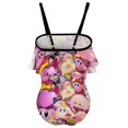 thumbnail image 2 of Kirby Children's Swimsuit Adjustable Off Shoulder Ruffle Swimwear One-piece Girls Kids Beach Bathing Suits 6-12 Years, 2 of 7