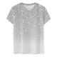 thumbnail image 4 of Camisetas de Manga Corta para Mujeres Moda Impresa Cuello Redondo Camiseta, Lentejuelas Detalle para Primavera Verano Casual Y Fiesta, 4 of 8