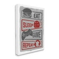 thumbnail image 3 of Stupell Industries Eat Sleep Game Repeat Quote Saying Vintage Sign Graphic Art Gallery-Wrapped Canvas Print Wall Art, 16x20, by Lux + Me Designs, 3 of 5