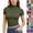 03# Army Green, variant on Women's Mock Neck Shirts Short Sleeve Turtleneck Crop Tops Slim Fitted Dressy Casual Tees Summer Basic Tshirts 2026,Black M