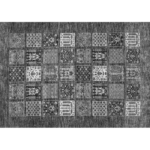 Ahgly Company Indoor Rectangle Abstract Gray Modern Area Rugs, 7' x 10'