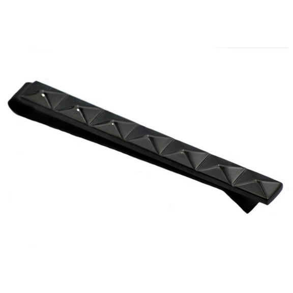 Arista Black Plated Solid Stainless Steel Men's Fancy Tie Clip