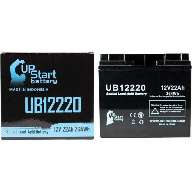Batterie au Plomb Étanche Universelle UB12220 (12V, 22Ah, Terminal T4, AMG, SLA) de Remplacement - Compatible avec APC Smart UPS 1500, Smart-UPS 3000, RBC7, SUA1500, Smart-UPS 1400, RBC43, 1000TG