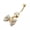 Gold, variant on Zirconia Bow Belly Button Ring Navel Nail Jewelry Body Piercing Navel Ring-Gold