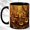 Black, variant on Woodland Jack O Lantern Coffee Mug, Fall Forest Mug, Ceramic 11 oz