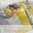 thumbnail image 4 of Gray Yellow Abstract 4 Piece Duvet Cover Set Twin Size Watercolor Graffiti Soft Bedding Set Comforter Cover, 1 Duvet Cover 1 Flat Sheets and 2 Pillowcases, 4 of 9