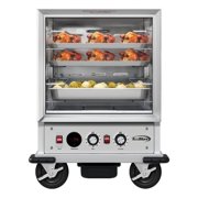 Pemberly Row Silver 33" Commercial Half Size Non-Insulated 5-Pan Holding Cabinet