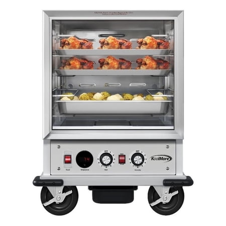 Pemberly Row Silver 33" Commercial Half Size Non-Insulated 5-Pan Holding Cabinet