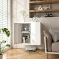 thumbnail image 4 of JessieMal Metal Wall Cabinet, Wall Mounted Storage Cabinet with Lock for Garage Storage, White Floating Cabinet with Doors and Adjustable Shelf for Utility Room, 4 of 8