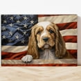 thumbnail image 3 of Petit Basset Griffon Vendeen Dog American Flag Canvas Poster Wall Art Dog Pictures for Wall Decor Red White Blue Flag of USA Patriotic Painting Print for Living Room Bedroom Office, 3 of 5
