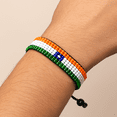thumbnail image 4 of India Flag bracelet, Country Flag Color Handmade Wrist Wrap Bracelet, Beaded, and Boho Style Rope Bracelet and Bangles for Women, Men, Beaded Bracelets, 4 of 7