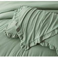 thumbnail image 4 of Chezmoi Collection Nora 3-Piece Sage Green Ruffled Edge Trim Microfiber Comforter Set, King Size, 4 of 8
