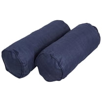 Blazing Needles 20-inch by 8-inch Double-corded Spun Polyester Bolster Pillows with Inserts (Set of 2) 9814-CD-S2-REO-SOL-05