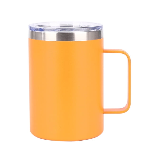 Taza de Café con Tapa Taza de Café de Acero Inoxidable 304 con Aislamiento de Tapa, Asa Portátil Y Cómoda Al Aire Libre, Tazas de Acero Inoxidable Opcionales Calientes Y Frías