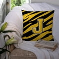 thumbnail image 3 of Letter J Initial Tiger Stripe - Black Gold  Fabric Decorative Pillow, 3 of 4