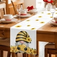 thumbnail image 5 of Sunflower Gnomes Table Runner 120 Inches, Summer Botanical Bee Yellow Bed Runner Dresser Scarves Tabletop for Indoor Outdoor Parties/Ceremony/Banquet, 13"x 120", 5 of 9