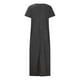 thumbnail image 4 of Puntoco Vestido De Manga Corta Con Cuello En V, Vestido Informal Con Cuello En V Y Manga Corta Con Bolsillo Y Abertura Larga Para Mujer, Gris S, 4 of 5