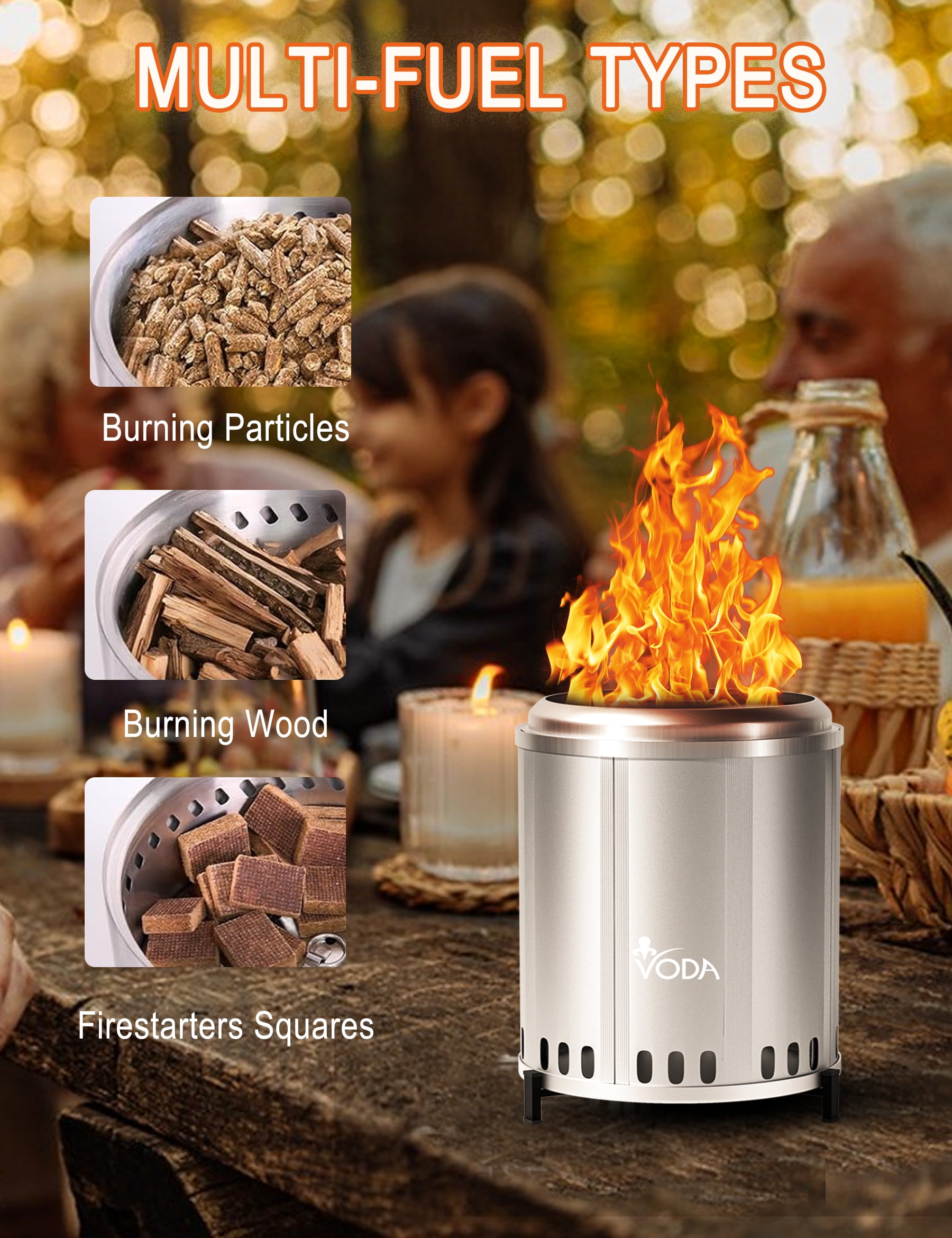 Smokeless Fire Pit, 12.5"*9" Tabletop Fire Pit, Outdoor Wood Burning Fire Pit, Portable Firepit with Stand for Outdoor and Patio Camp Hiking