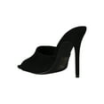 thumbnail image 3 of Women Faux Suede Pointed Open Toe Stiletto Mule Heel 18248, 3 of 6