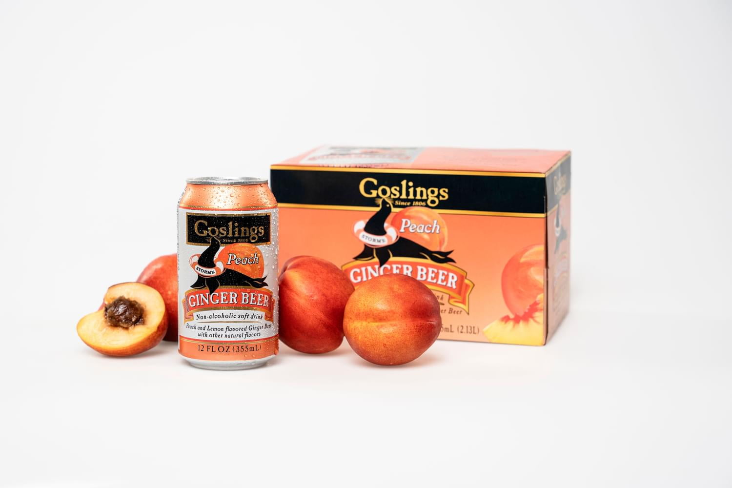 Goslings Stormy Peach Ginger Beer, 6 Pack of 12 fl. oz Aluminum Cans