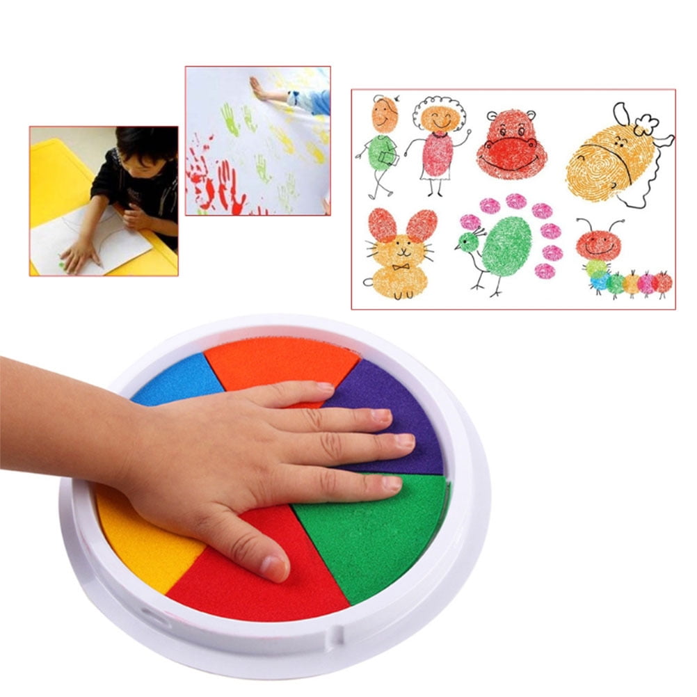 6 Colors Ink Pads- Stamp DIY Finger Color Painting Craft Cardmaking DIY Ink Pad Montessori Drawing Learning Education Toys