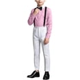 thumbnail image 2 of LEKWK Boys 3 Piece Suits Long Sleeve Dress Shirt With Bowtie and Suspender Pants Kids Formal Set For Wedding School Homecoming Performance Stage Outfit, 2 of 6