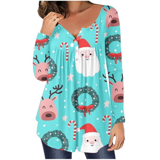 Blusa informal de manga larga con botones abiertos y cuello redondo para mujer Fridja bvmnju1766