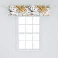 thumbnail image 2 of Botanical Window Valance, Autumn Vibe Floral Sketch Artwork with Paint Blots Pattern on Plain Back, Curtain Valance for Kitchen Bedroom with Rod Pocket, 54" X 18", Mustard White Black, by Ambesonne, 2 of 2