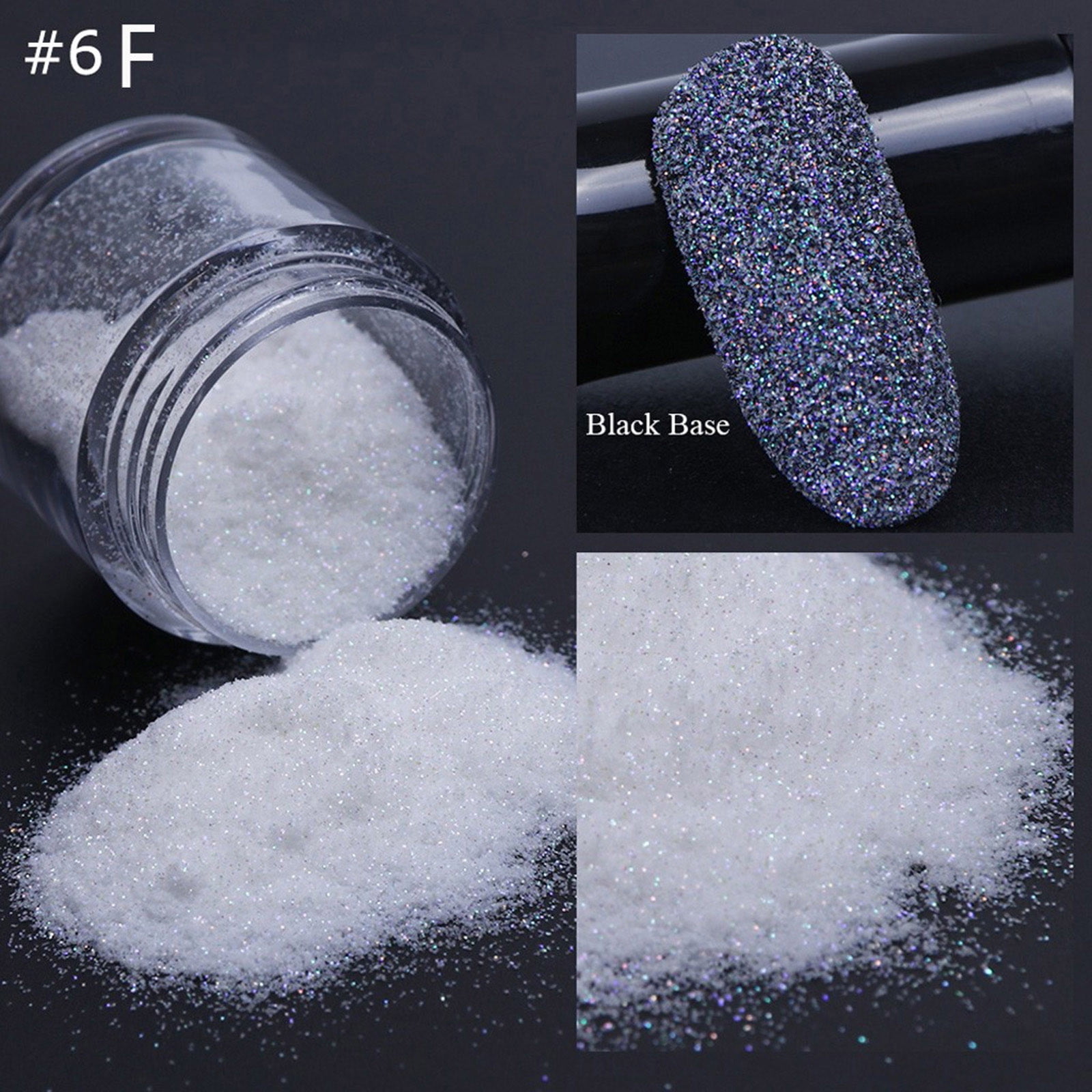 1 BOX Nail Glitter Powder White Sugar Sandy Mix Nail Art Sequins