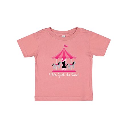 

Inktastic 1st Birthday Party Carousel Horse Gift Baby Girl T-Shirt