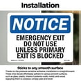 thumbnail image 3 of Emergency Exit Do Not Use Unless Primary OSHA Notice Vinyl Decal Label 5 Inch x 3.5 Inch - 10 Pack, 3 of 6