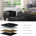 thumbnail image 5 of Storage Ottoman Set of 3, 38'' Button-Tufted Coffee Table Bench with 2pcs Nesting Foot Stools, for Living Room Couch, Bedroom, End of Bed (Black - PU Leather), 5 of 13