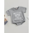 thumbnail image 3 of Bagilaanoe Newborn Baby Girl Boy Rompers Letters Print Short Sleeve Bodysuits 6M 12M 18M 24M Infant Casual One Piece Short Jumpsuit, 3 of 9