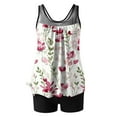 thumbnail image 5 of Karight Women's Tankini Swimsuit 2 Piece Set Bathing Suits Tummy Control Tank Top Flowy Swimwear with Shorts, 5 of 6