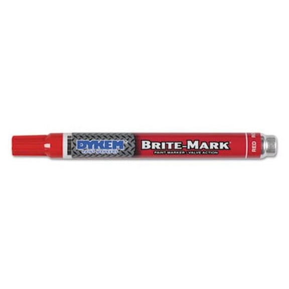 Dykem BRITE-MARK Layout Marking Pen, Medium Point, Red, 12/Box (ITW84006)