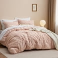thumbnail image 5 of U by Bedsure Comforter Set, Boho Tufted Shabby Chic Bedding Comforter Set, 2 Pieces Vintage Farmhouse Bed Set for All Seasons, Soft Bedding Set with 1 Pillow Sham,Twin,Coral Pink, 5 of 7