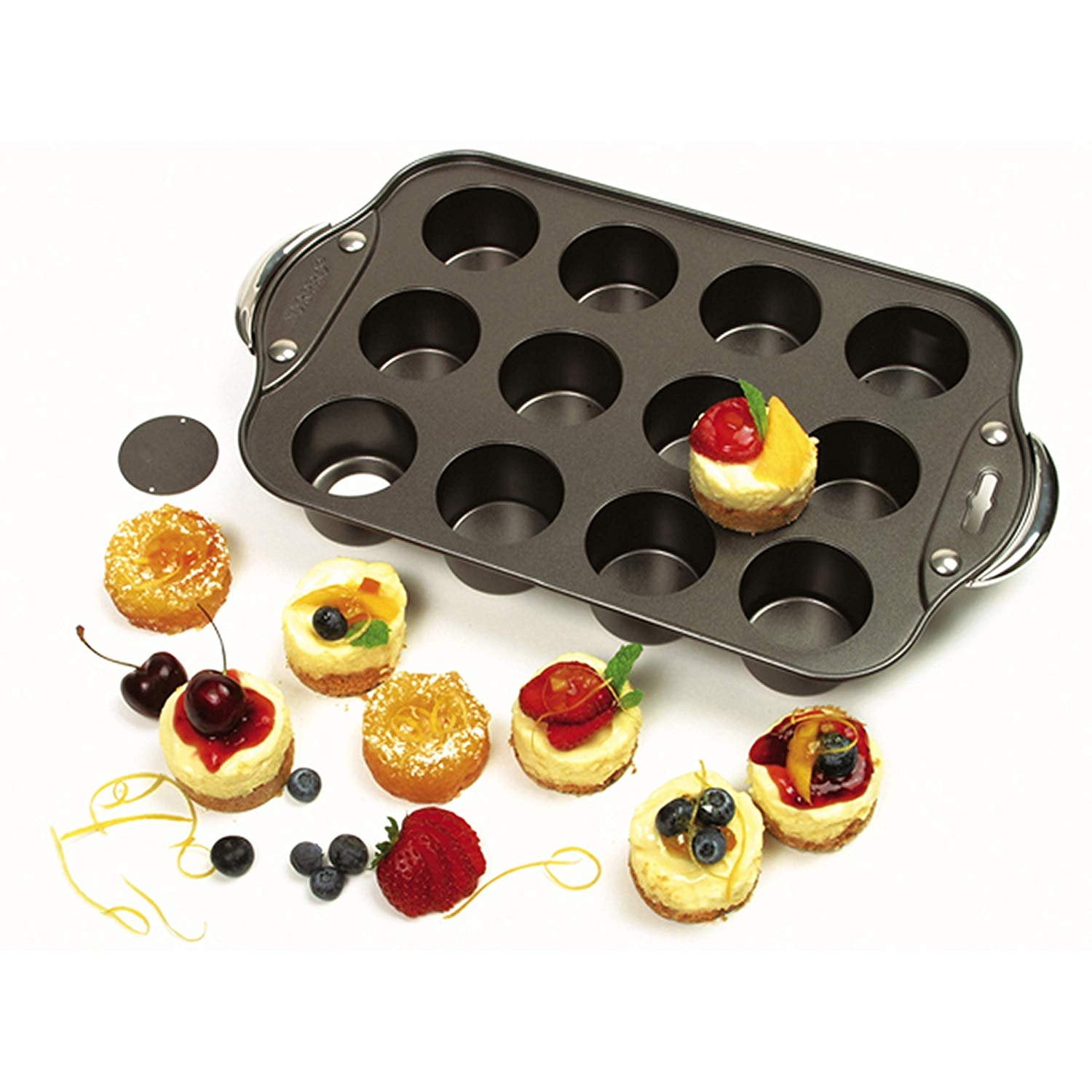 Tosnail 12 Cavity Mini Cheesecake Pan with 12 Individual Cups Safe Non  Stick New