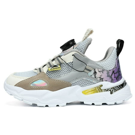 

sports shoes for kids Lightweight breathable outdoors Street Fashion hollow out Mesh upper adjustable lace up durable non-slip Rubber sole boy girl children cozy confortable lining Casual shoes