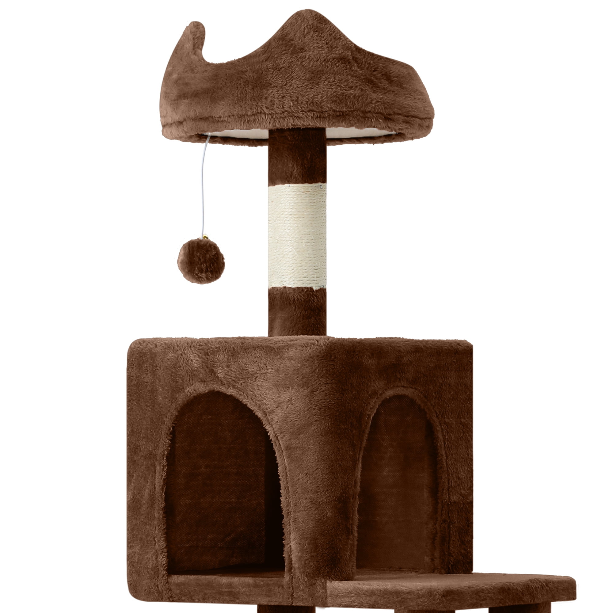 Dextrus 54" Multi-Level Cat Tree Tower with Cat Condos, Plush Top Perches, Hammocks, Sisal Scratching Post Board, Indoor Cat Activity Center,Brown