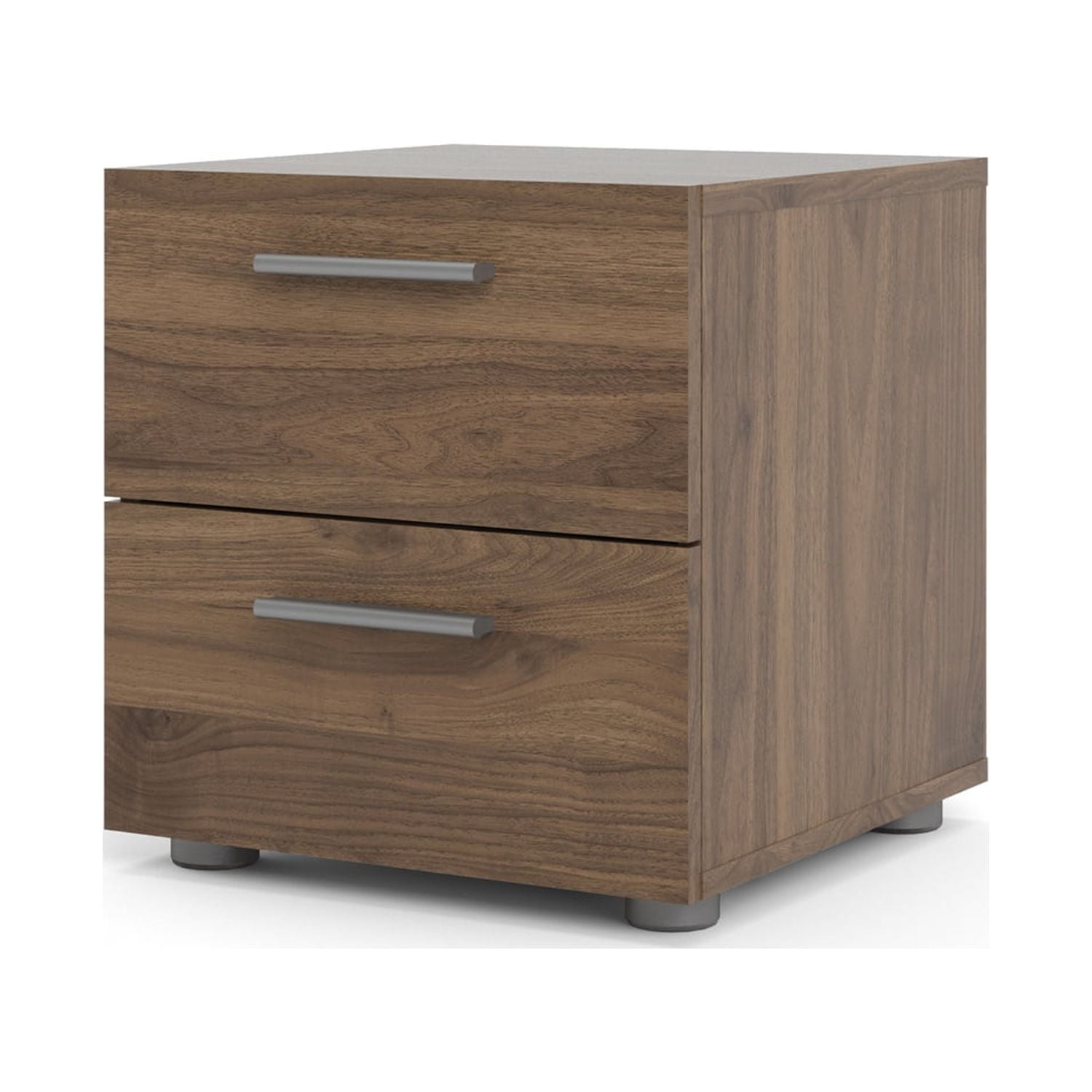 Tvilum Loft 2 Drawer Bedroom Nightstand for Adults, Walnut