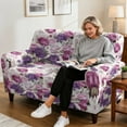thumbnail image 3 of Garronmavis Purple Rose 2 Seats Recliner Chair Covers Non-Slip Sofa Slipcover Stain Against Lazy Boy Chair Covers Non Slip Reclining Furniture Protector Couch Cover with Storage Pocket, 3 of 7