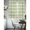 thumbnail image 4 of Sage Green Morocco Sheer Curtains 72 Inch Length 2 Panels Set Window Treatments, Vintage Abstract Geometric Pattern Rod Pocket Semi Curtains for Living Room/Bedroom/Kitchen Décor, 104"W x 72"L, 4 of 7